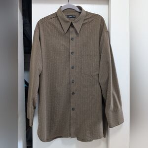Mango Women's Brown Pinstripe Shirt